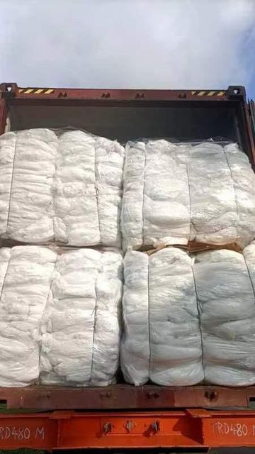Scrap Spandex Yarn Origin Singapore Shape Short fibers Color White And Black Form Crushed And Baled Packaging Crushed and bundle - Image 2