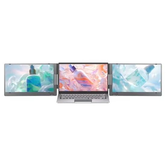 Factory New Portable Triple Monitor IPS 1920*1080P Triple Portable Monitor for Laptop Screen Extender Portable Display - Image 2