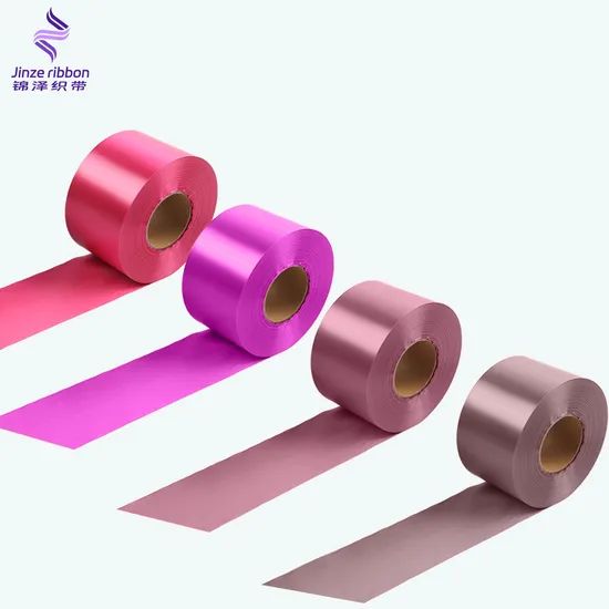 Promotional Custom Polyester 100mm 4inch Heat Transfer Printed Satin Ribbon Roll - Image 3