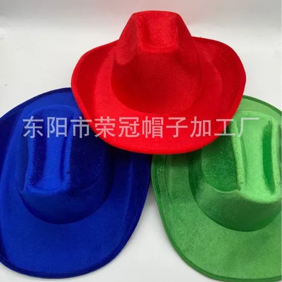 Velvet Western Cowboy Hat for Halloween Parties and Celebrations - Image 1