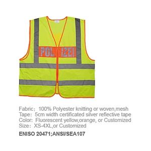 High Visibility with Zipper Warning Reflective Safety Vests Logo Custom MOQ 3000 PCS Package OPP Bag Model NO. 606009 Sample - Image 1