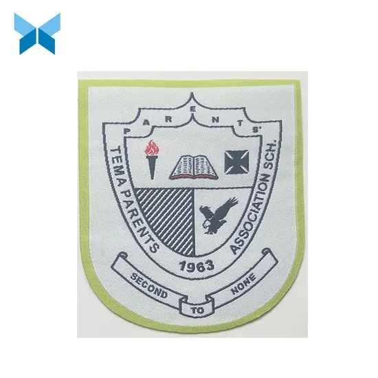 Bordure Blue Border Woven Badge Accessory for Garments MOQ 1000PCS Supply Large Size Customized Material Non-Woven HS Code - Image 6