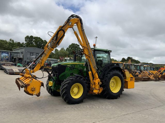 John Deere 6195R C/W Herder Mounted Hedge Trimmer (ST26503) - Image 2