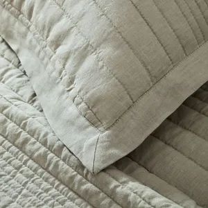 Modern Shabby Chic Reversible Linen Quilts Origin China Age Group Adults HS Code 9404904000 Pattern Solid Color Style Box Stitching - Image 2