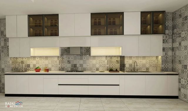 Acrylic Modular Kitchen Material Acrylic Appearance Customize Kitchen Design Parallel - Image 1