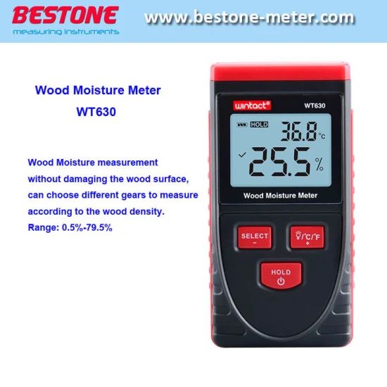 Wood Moisture Meter Without Damaging Inductive with Humidity Temperature Measurement - Image 1