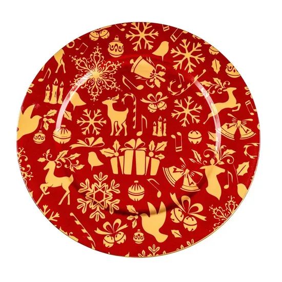 Transfer Printing Process PP Material Disposable Plastic Fine Dining Restaurant Charger Plate - Image 2