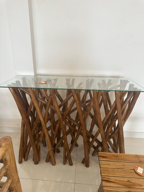 Cansole table teak wood and recycled rustic wood collection - Image 4