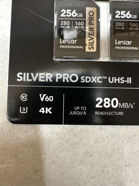 Lexar Professional Silver Pro SDXC 256GB - 2 Pack - New Sealed - Image 3