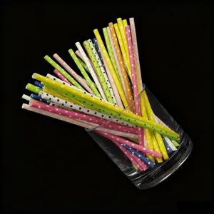 Biodegradable Wrapped Iridescent Thin Fancy Floral Patterned Personalize Disposable Paper Straw - Image 1