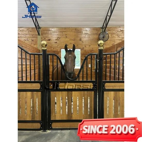 Customized Economical Bamboo Horse Stall Box Steel Frame Arena Equestrian Equipment E-06 - Image 1