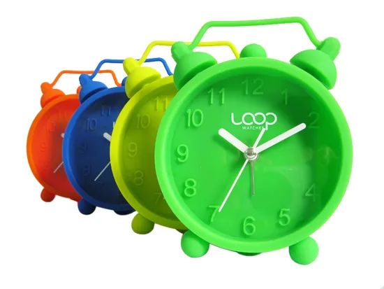 Kids Rabbit Shape Colorful Logo Printed Silicone Table Alarm Clocks - Image 3