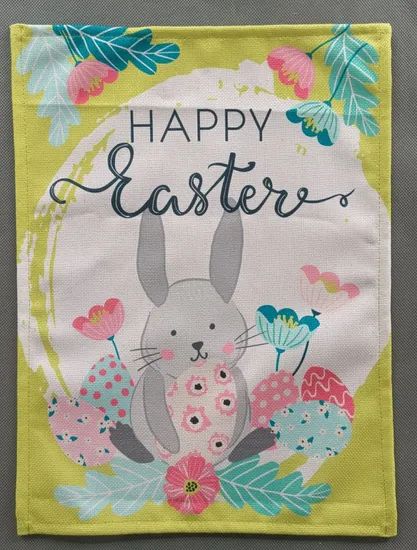 Custom Digital Print Easter Rabbit Table Mat Used for Easter Crowd Adult Shape Square Origin China Style Easter Pattern - Image 1