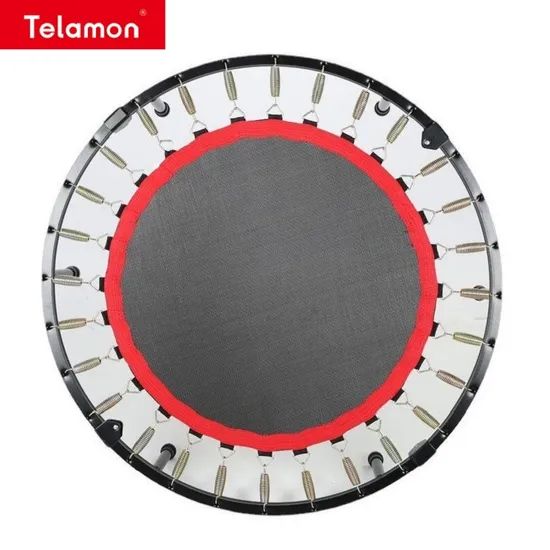 Trampoline Rectangle Foldable Folding Reinforced with Spring Net Black Red Multi Colour - Image 3
