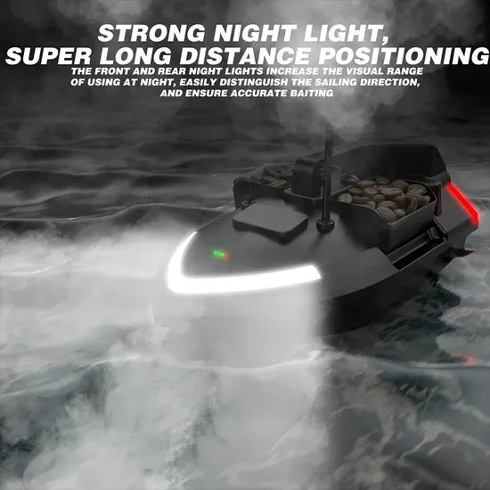 V020 RC Bait Boat GPS 40 Feeding Points Boat Autopilot Flashing Light 500m Fishing Bait Boats with 3 Bait Tanks 2kg Load - Image 2
