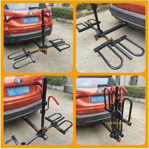 2 Bikes Folding Platform Style Bike Rack Hitch Mounted Bicycle Car Rack Carrier - Image 5