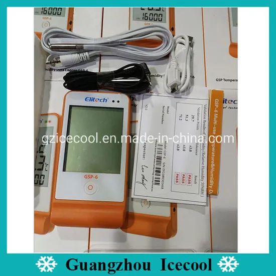 Elitech Gsp-6 Large LCD Display Temperature and Humidity Data Logger with External Sensors - Image 1