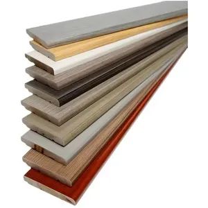 White Solid Wood Lacquer Primer Traditional Style Baseboard Molding - Image 4