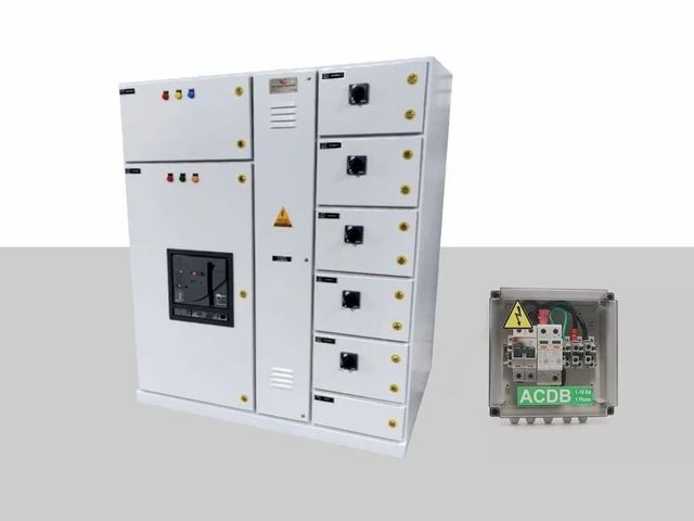100 kW Solar ACDB Panel Components Fuses, Switches, Circuit Breakers Function Controls Electricity Supply From Solar Panels To Ac Load - Image 1
