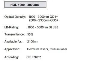 High Quality Laser Glasses Hol 1900 - 3000nm Brand SL Packing Box Origin China Trademark no Model NO. hol Style Fashion Sample Support - Image 5