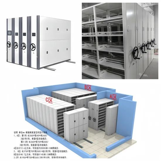 Hospital Medical Cart Storage Library Shelving Systems Fireproof Document Storage Movable High - Density Storage Container Compact Shelving - Image 6