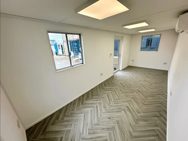 Cabins For Sale / 21ft x 8ft Custom Office Cabin – Refurbished Portable Building with A/C & Glazed Door - Image 2
