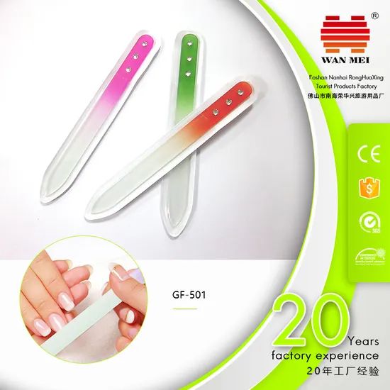 14cm Middle Crystal Glass Nail File with Diamond MOQ 6000PCS Material Glass Packing PVC Bag Delivery 30days Model NO. - Image 4