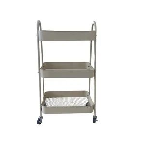 3-Layer Metal Practical Service Cart Rolling Storage Shelf Rack Storage Cart Design - Image 5