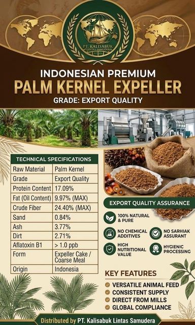 Palm Kernel Expeller Origin Indonesia Phthalate type Other Plasticizer Type Other Texture Fine Sifted (uniform Texture) Delivery Form Bag, Bulk Delivery, Sacks - Image 2