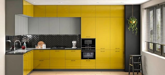 Wooden L Shaped Modular Kitchen Size As per required Accessories Drawer Basket Countertop Material Solid - Image 2