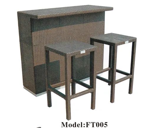 New Design Patio Furniture Wicker PE Rattan Bar Stool Sets Outdoor Furniture - Image 2