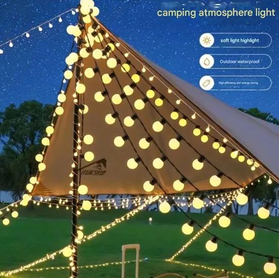 Christmas Light String, LED Lighting, Outdoor Camping Light, Solar-Powered Light String - Image 5