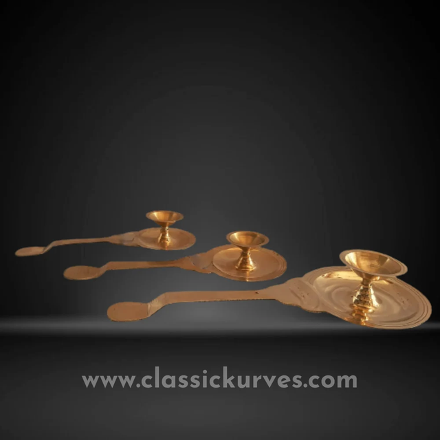 Brass aarthi stand holder, For Home Purity Yes Color Golden Material Brass Brand Classickurves Usage/Application Home Country of Origin Made in - Image 1