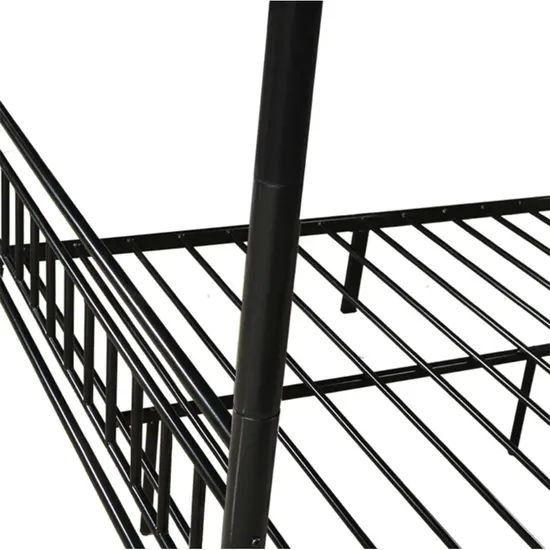 Double Decker Dormitory Loft Bunk Bed Frame Metal Beds Full Over Full - Image 4
