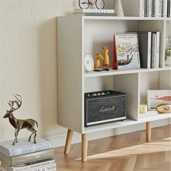 Cute Design Seven Grid Item Rack Wooden Office Bookshelf MOQ 5 PCS Size Medium Color White Feature Cute Condition New Origin - Image 1