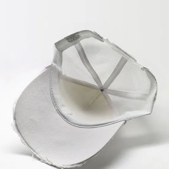 Custom Plain Washed Cotton Vintage 5 Panel Mesh Ripped Trucker Hats Custom Embroidery Logo Trucker Hat - Image 4