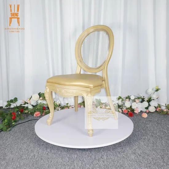 Gold PP Frame Clear Back Resin Rental Hotel Wedding Stackable Party Chair - Image 3