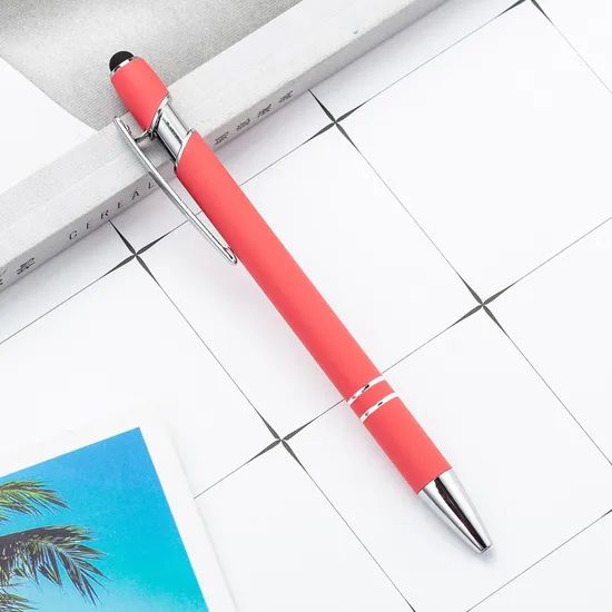 5% off Factory Selling Stylus Customized Logo Value Rubber Paint Ballpoint Pen Multi-Color Optional Laser Engraving Logo - Image 6