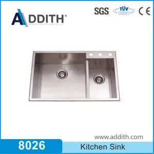 Stainless Steel 304 Double Bowl Two Basin Handmade Sink for Kitchen - Image 1
