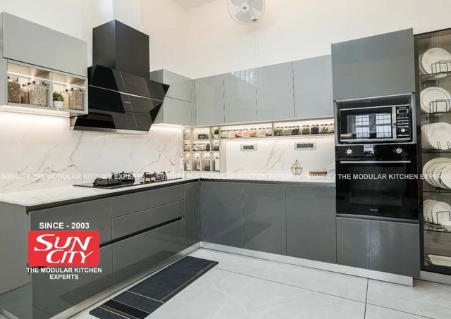 Modular Kitchen Material Wooden Warranty 5 Years Appearance Modern Hardware Brand Hettich Delivery Period 45 days Finish 2mm Acrylic - Image 2