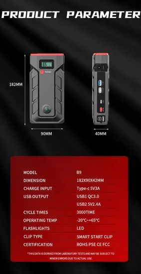 Powerful 12V Car Jump Starter with Built-in Flashlight and Compass - Image 6