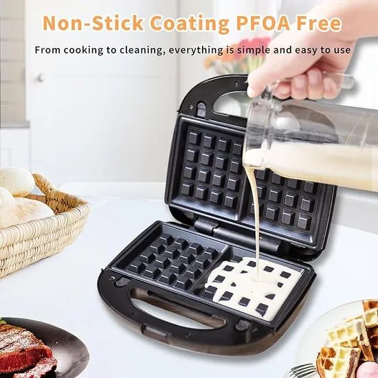 Grilled Cheese Machine, LED Indicator Lights, 750 W, Non-Stick Plates, Sandwich Maker - Image 3