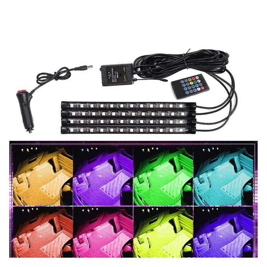 LED Car Light RGB Atmosphere Lamp 20-Keys Music Control Car Decorative Light Strip for Interior Vehicle Ambient Lighting Auto Parts LED Work Light - Image 5