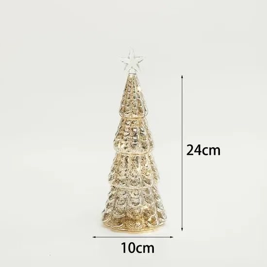 New Product LED Lighted Table Glass Christmas Tree Decorations for Home - Image 2