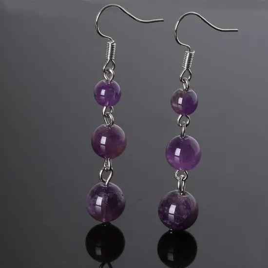 Semi Precious Stone Natural Crystal Earring - Image 4