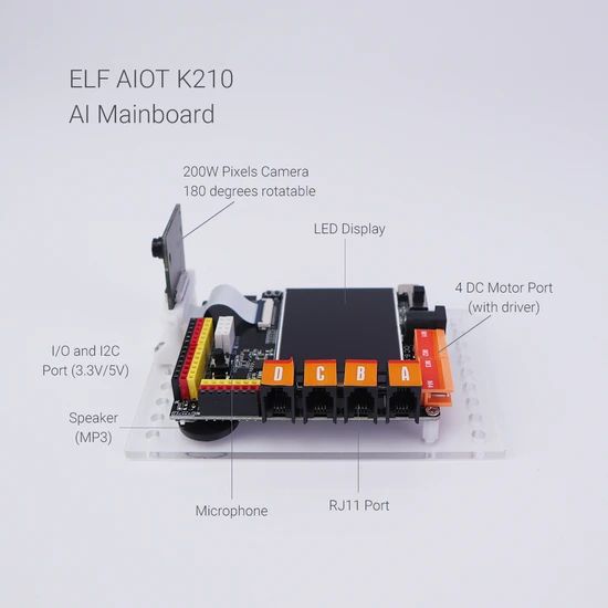 Weeemake Camera MP3 Sensor Kit Learning Display Modules Metal Dly Robot Elf Al Programming K210 Mainboard - Image 5