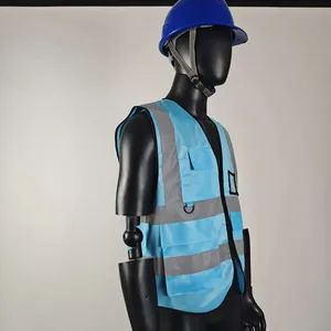 Reflective Vest Polyester Breathable Long Zipper 1Y V-Neck Crew Neck L-5XL MOQ100 - Image 4