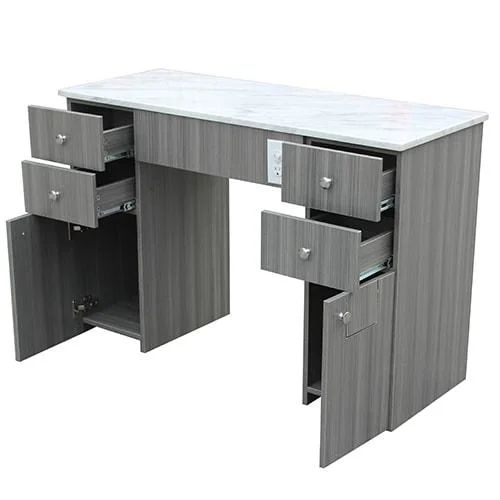 Manicure Table Nail Desks with Simple Modern Design Color White Glass Top No Condition New Certification Ce Model NO. - Image 2