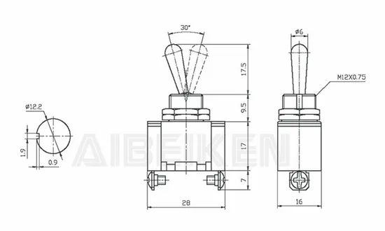 Heavy Duty 2 Screw Terminals Spst on off Latching Electric 2position Waterproof Toggle Switch - Image 6