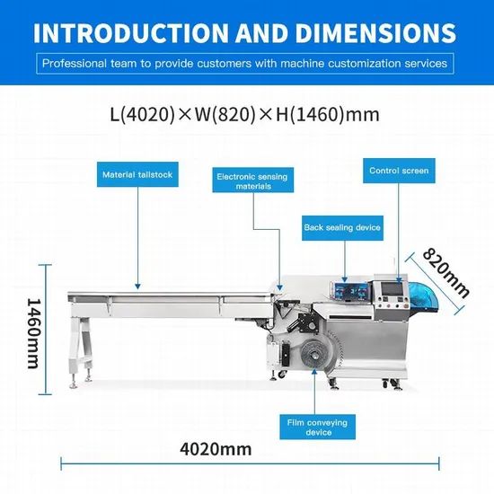 Automatic Coding Horizontal Biscuit Bread Chocolate Buns Candy Energy Bars Pillow Wrapping Flow Packing Machine - Image 3